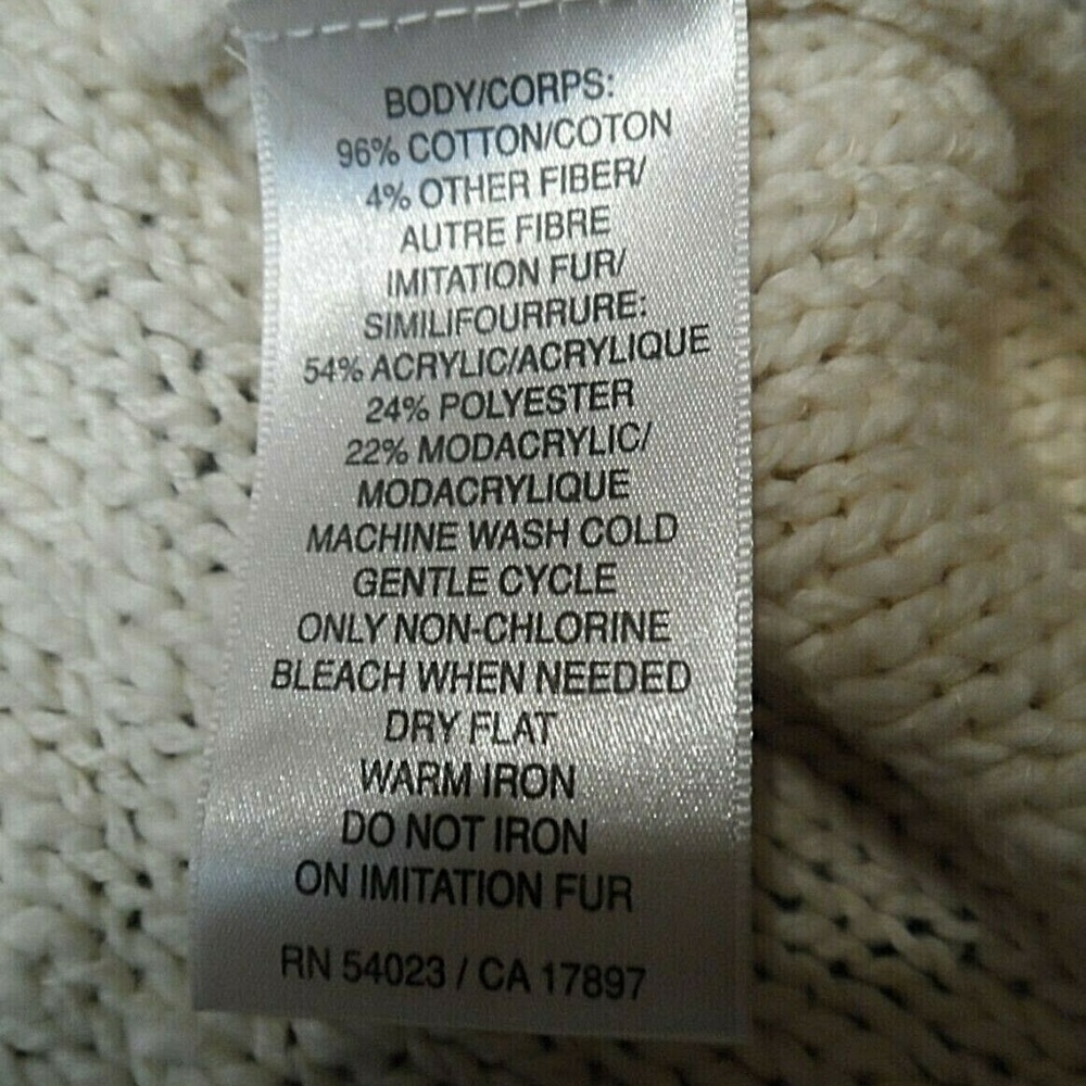 Old Navy Women's Hooded Sweater Vest Faux Fur Trim - Picture 5 of 6